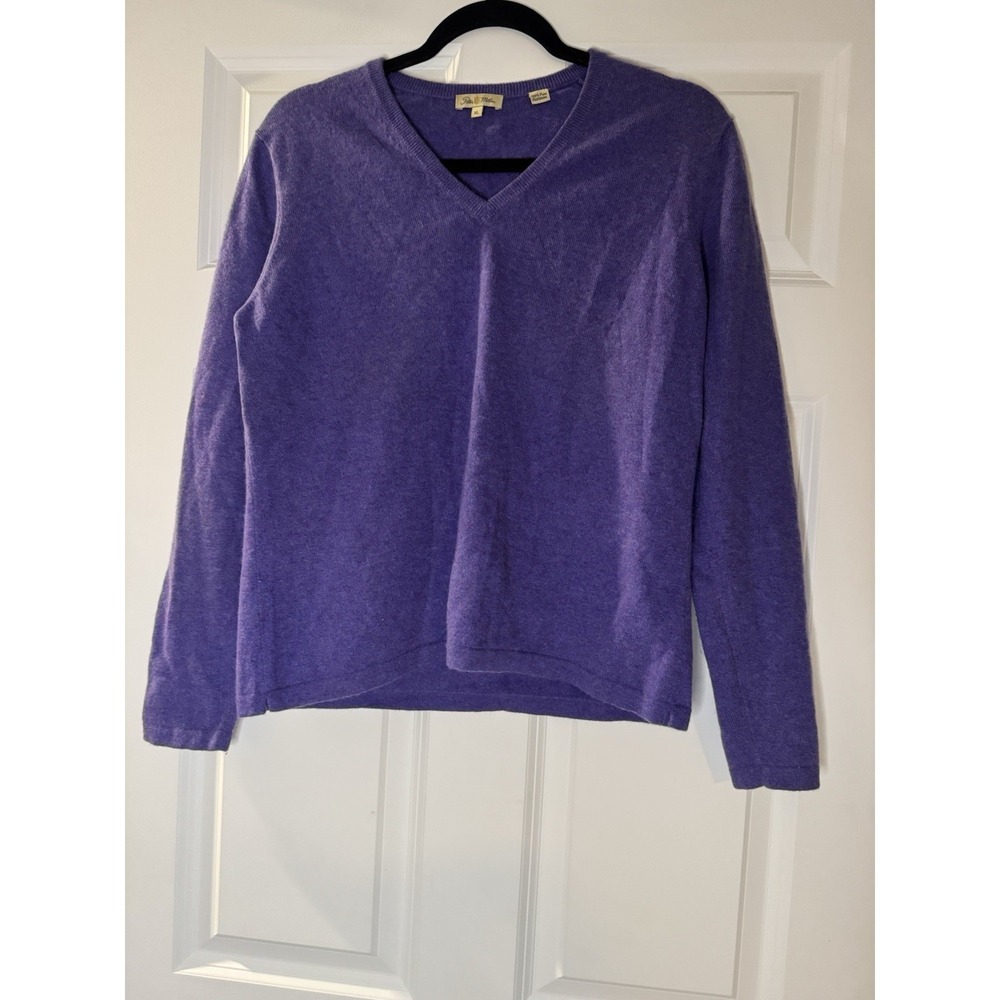 Peter Millar Pure Cashmere V Neck Women's Sweater Xl Purple